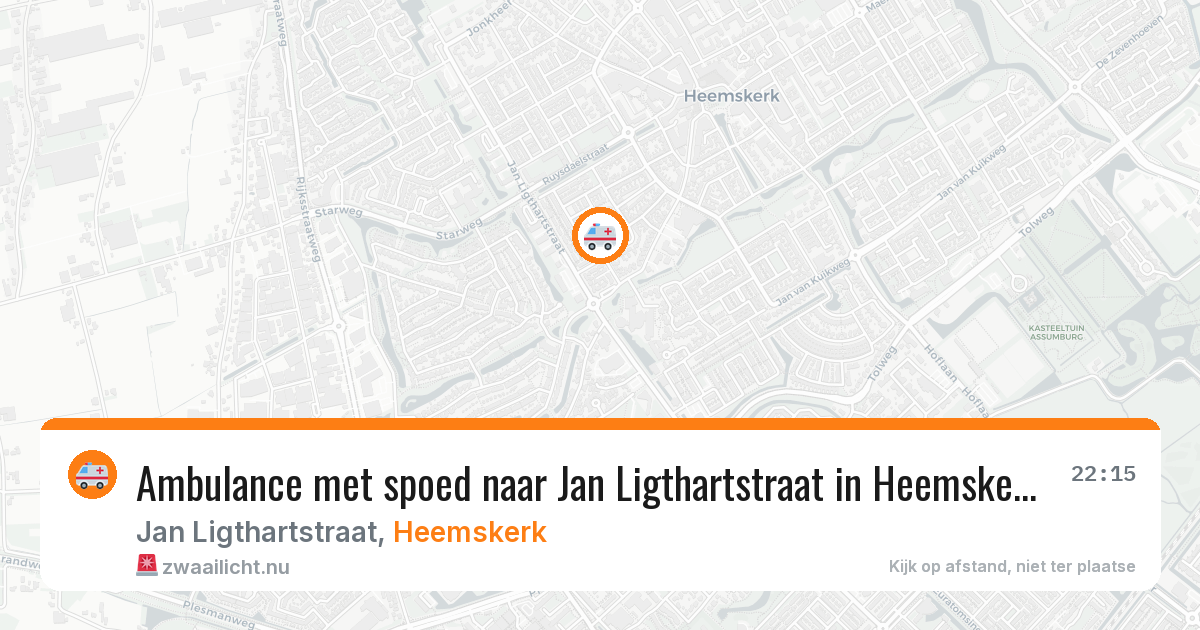 Ambulance met spoed naar Jan Ligthartstraat in Heemskerk — 18 jul 2026