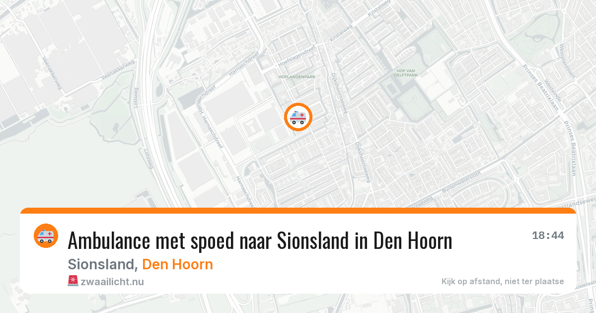 Ambulance met spoed naar Sionsland in Den Hoorn — 20 jul 2026