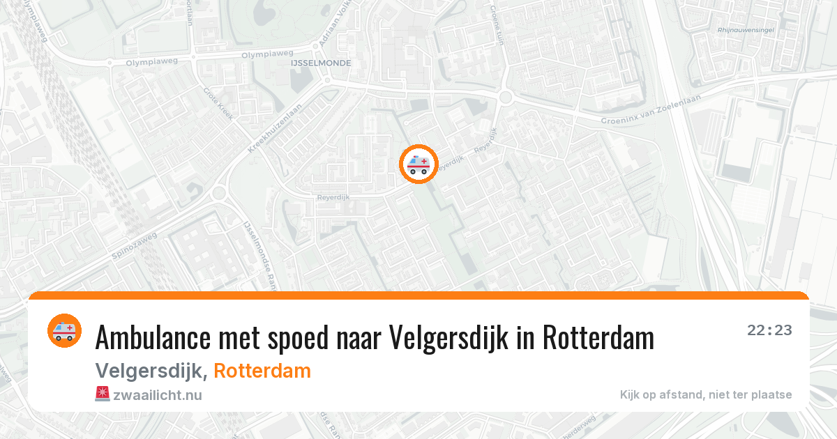 Ambulance met spoed naar Velgersdijk in Rotterdam — 19 jul 2026