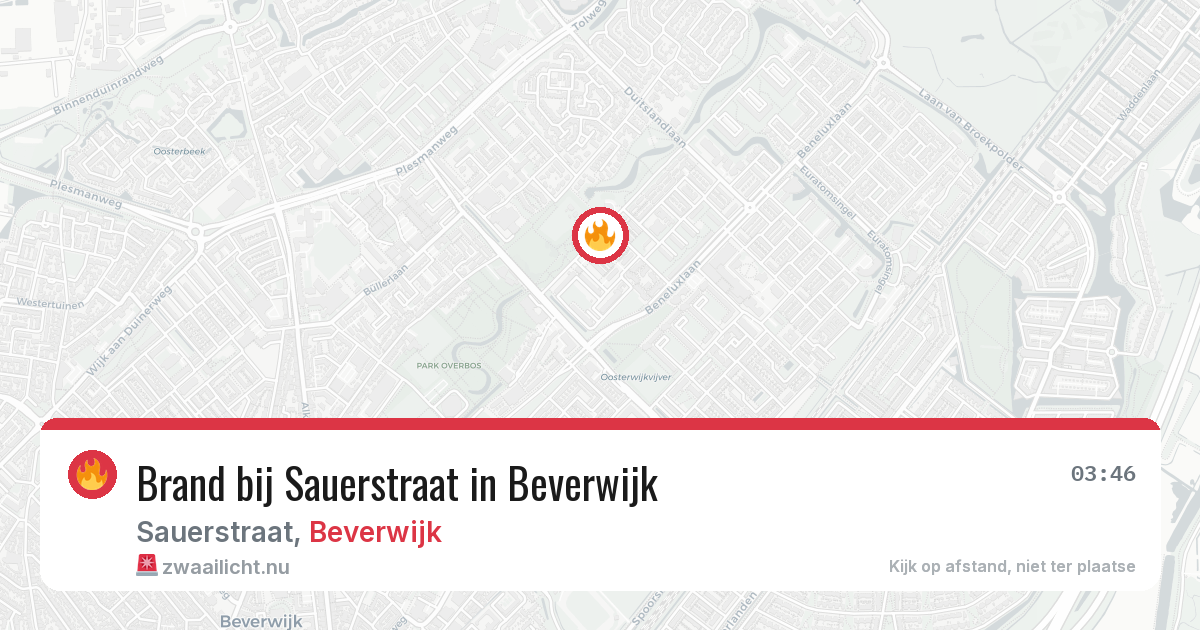 Brand bij Sauerstraat in Beverwijk — 16 jul 2026