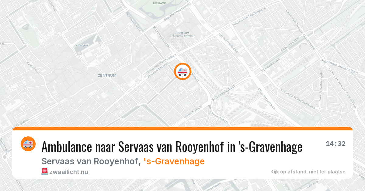 Ambulance naar Servaas van Rooyenhof in 's-Gravenhage — 20 jul 2026