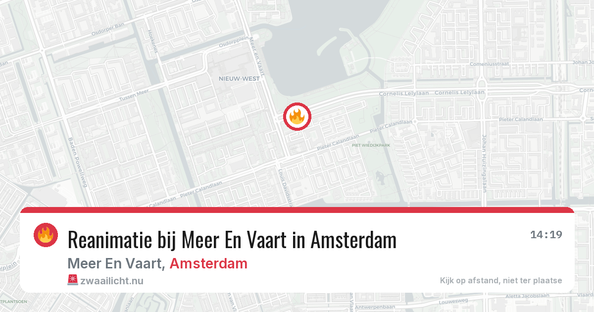 Reanimatie bij Meer En Vaart in Amsterdam — 26 mrt 2026