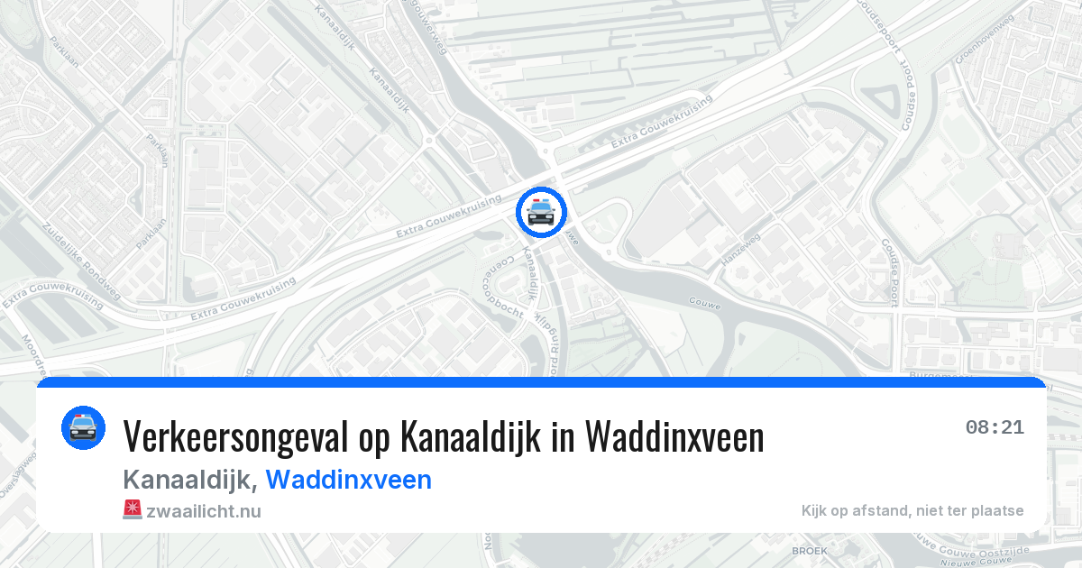 Verkeersongeval op Kanaaldijk in Waddinxveen — 14 jul 2026