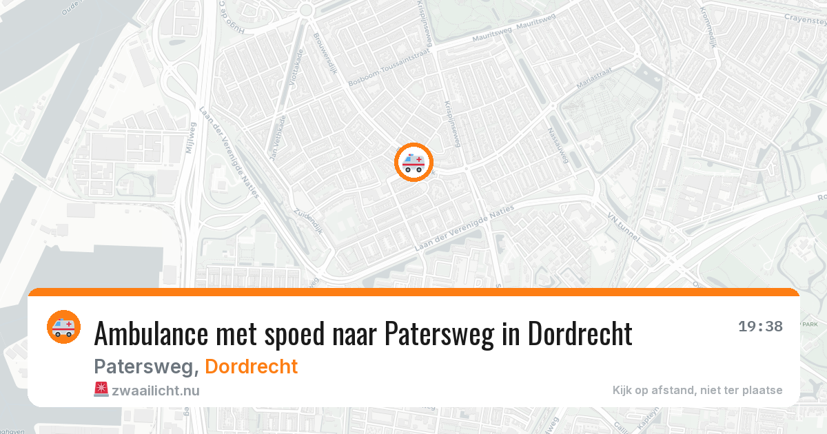 Ambulance met spoed naar Patersweg in Dordrecht — 18 jul 2026