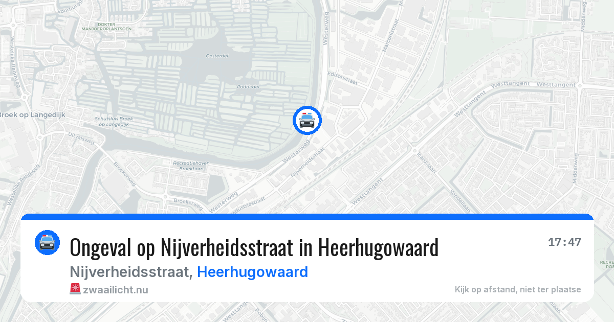 Ongeval op Nijverheidsstraat in Heerhugowaard — 18 mei 2026