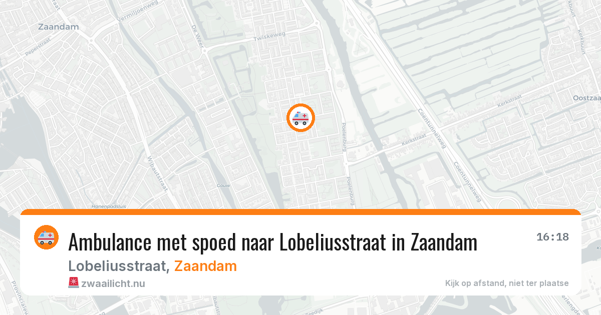 Ambulance met spoed naar Lobeliusstraat in Zaandam — 9 mei 2026
