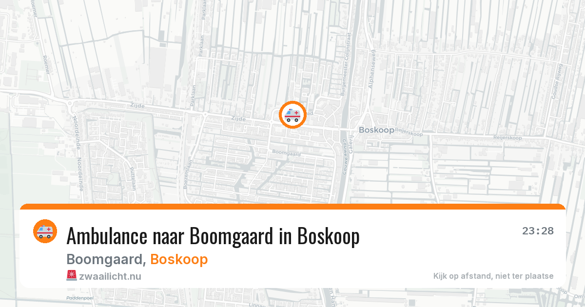 Ambulance naar Boomgaard in Boskoop — 21 jul 2026