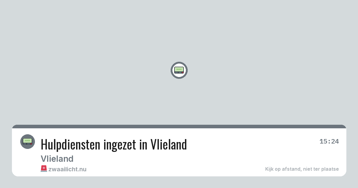 Hulpdiensten ingezet in Vlieland — 18 jul 2026 | 🚨 Zwaailicht.nu