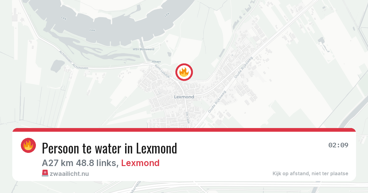 Persoon te water in Lexmond — 12 apr 2026