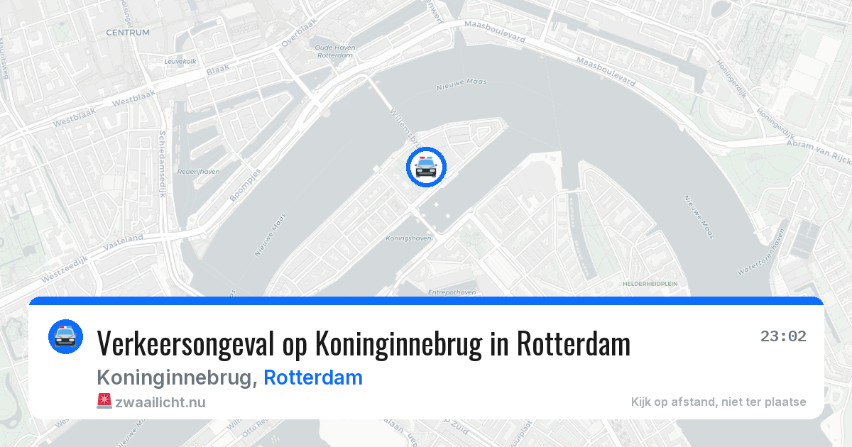 Verkeersongeval op Koninginnebrug in Rotterdam — 22 jul 2026