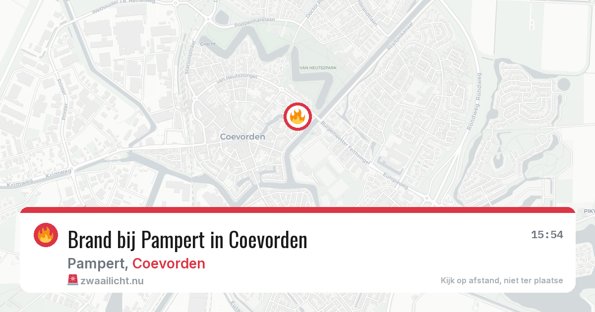 Brand bij Pampert in Coevorden — 23 apr 2026