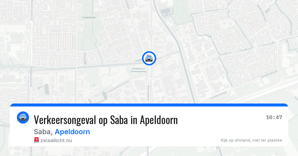 Verkeersongeval op Saba in Apeldoorn — 21 jul 2026