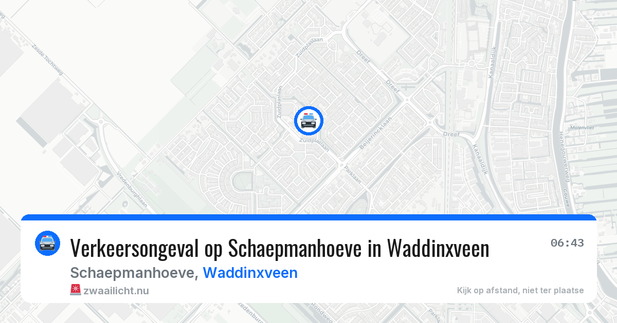 Verkeersongeval op Schaepmanhoeve in Waddinxveen — 19 jan 2026