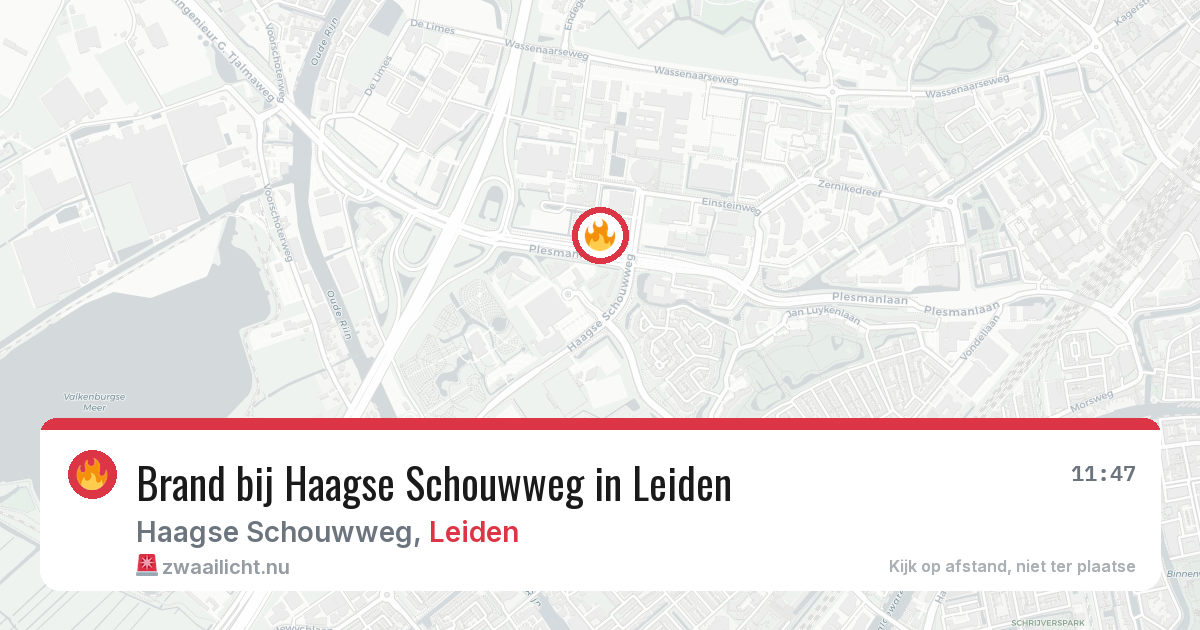 Brand bij Haagse Schouwweg in Leiden — 20 mrt 2026