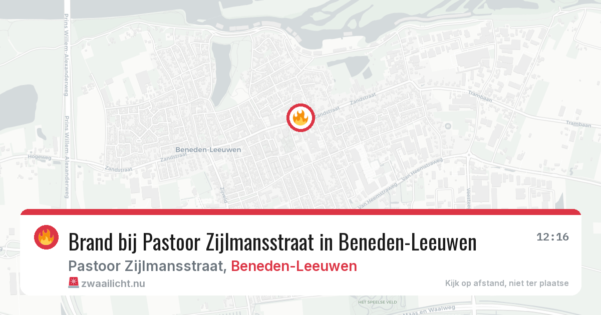 Brand bij Pastoor Zijlmansstraat in Beneden-Leeuwen — 1 apr 2026
