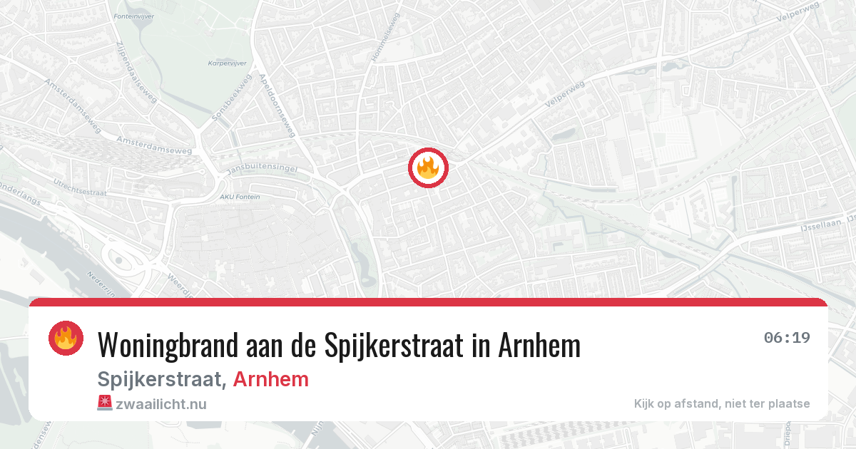Woningbrand aan de Spijkerstraat in Arnhem — 3 jun 2026