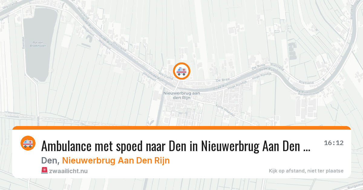 Ambulance met spoed naar Den in Nieuwerbrug Aan Den Rijn — 7 jun 2026