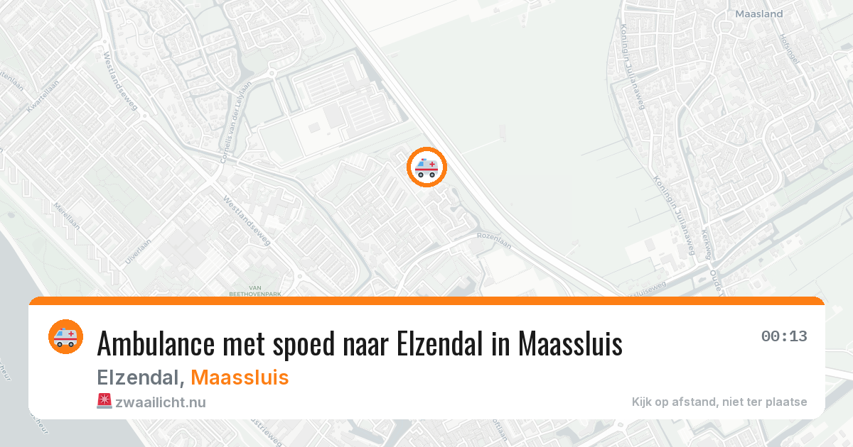 Ambulance met spoed naar Elzendal in Maassluis — 24 mrt 2026