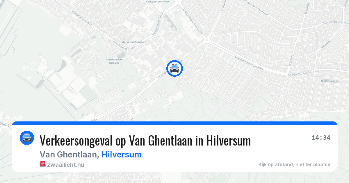 Verkeersongeval op Van Ghentlaan in Hilversum — 14 mei 2026