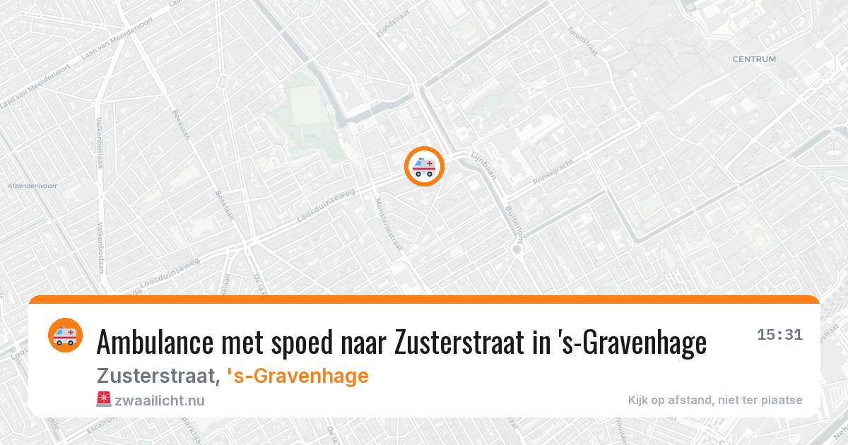 Ambulance met spoed naar Zusterstraat in 's-Gravenhage — 8 jun 2026