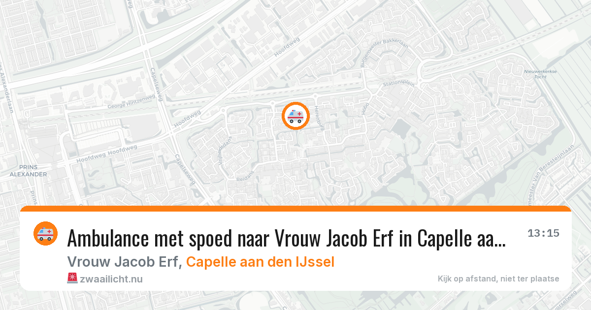 Ambulance met spoed naar Vrouw Jacob Erf in Capelle aan den IJssel — 1 jun 2026