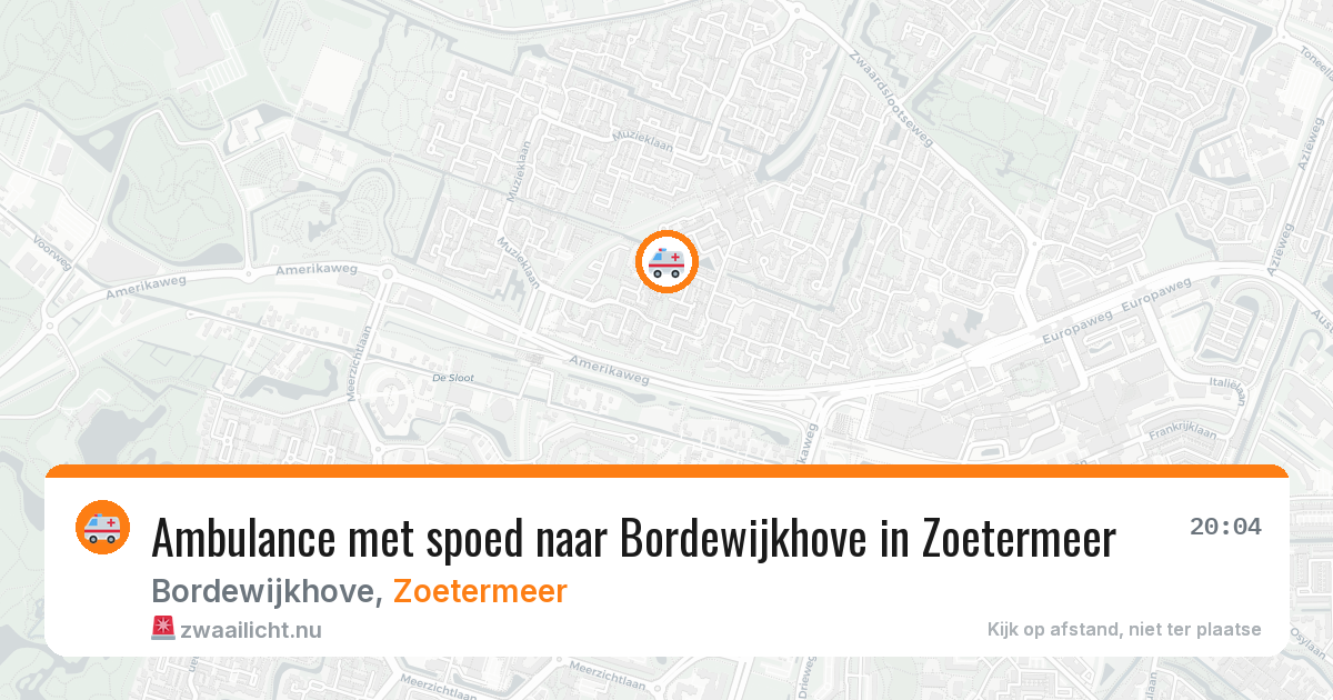 Ambulance met spoed naar Bordewijkhove in Zoetermeer — 16 jul 2026