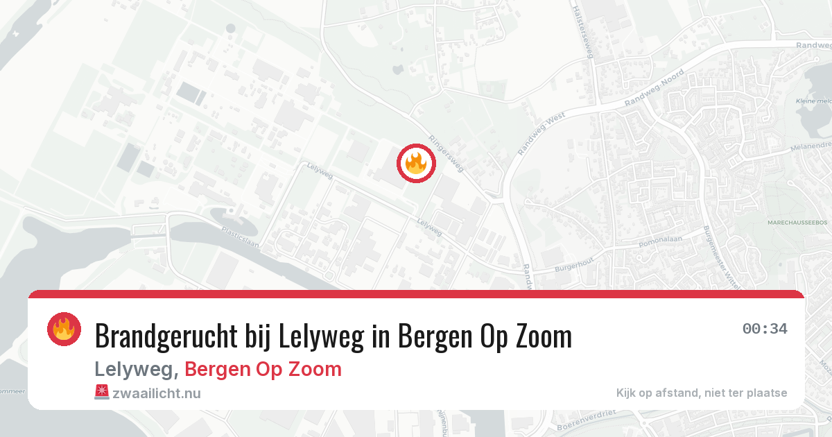 Brandgerucht bij Lelyweg in Bergen Op Zoom — 26 mrt 2026