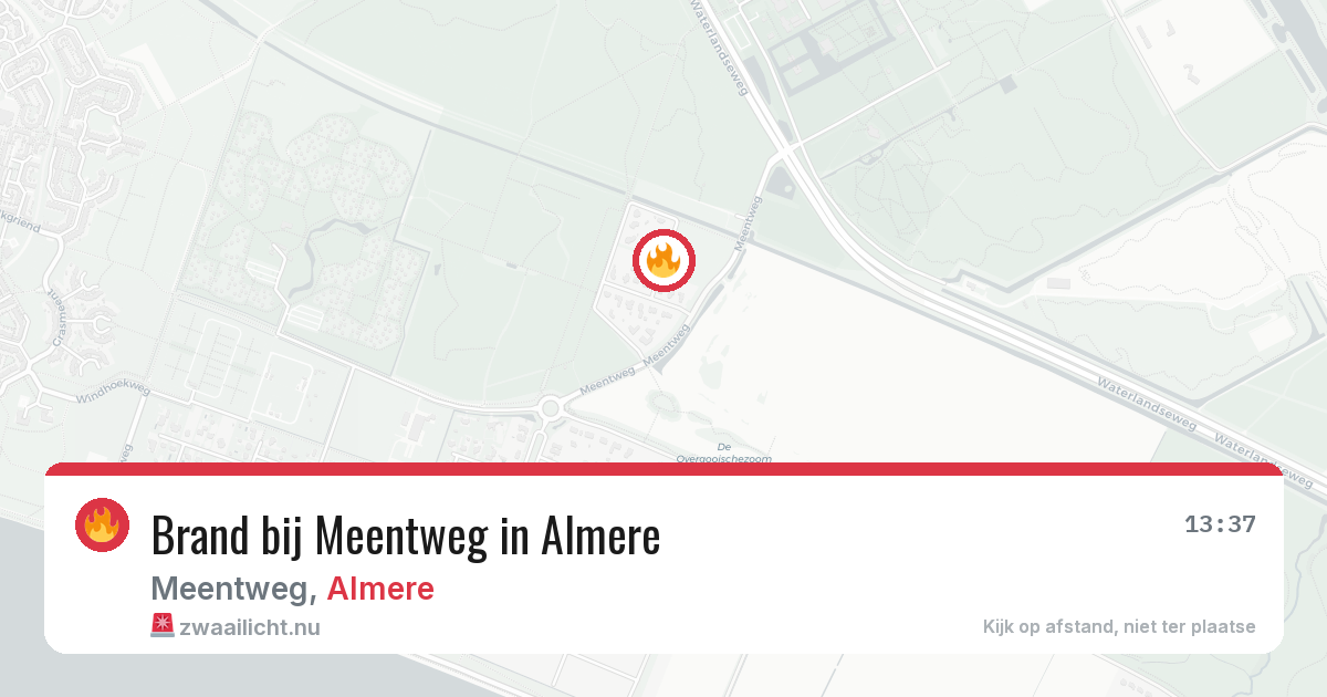 Brand bij Meentweg in Almere — 14 mei 2026