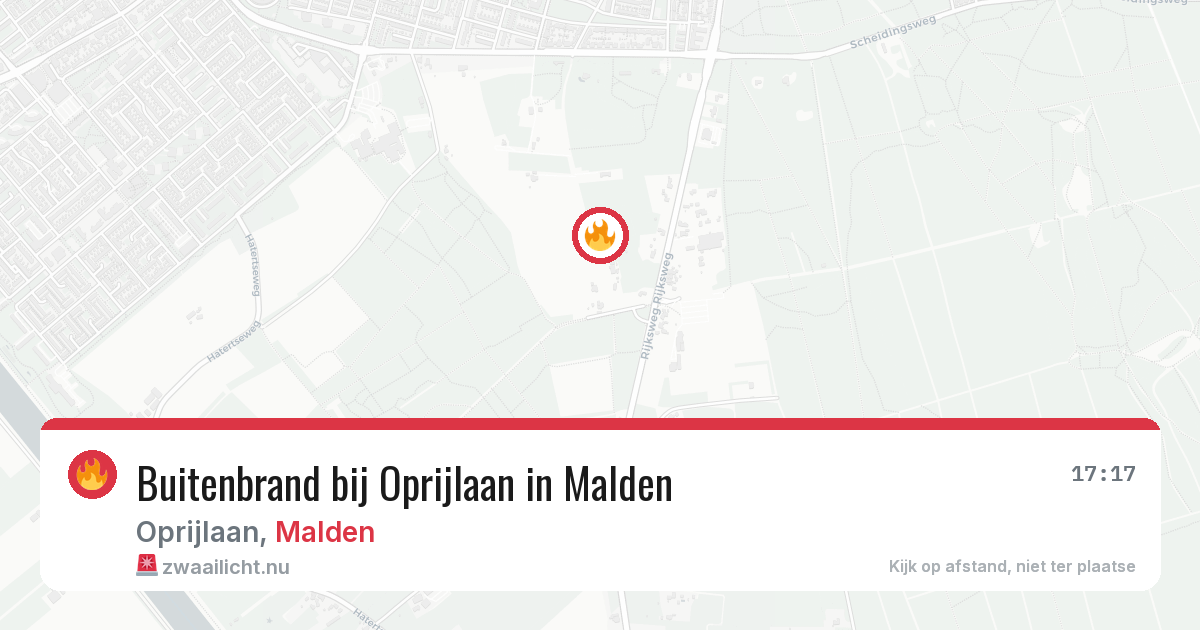 Buitenbrand bij Oprijlaan in Malden — 20 jul 2026