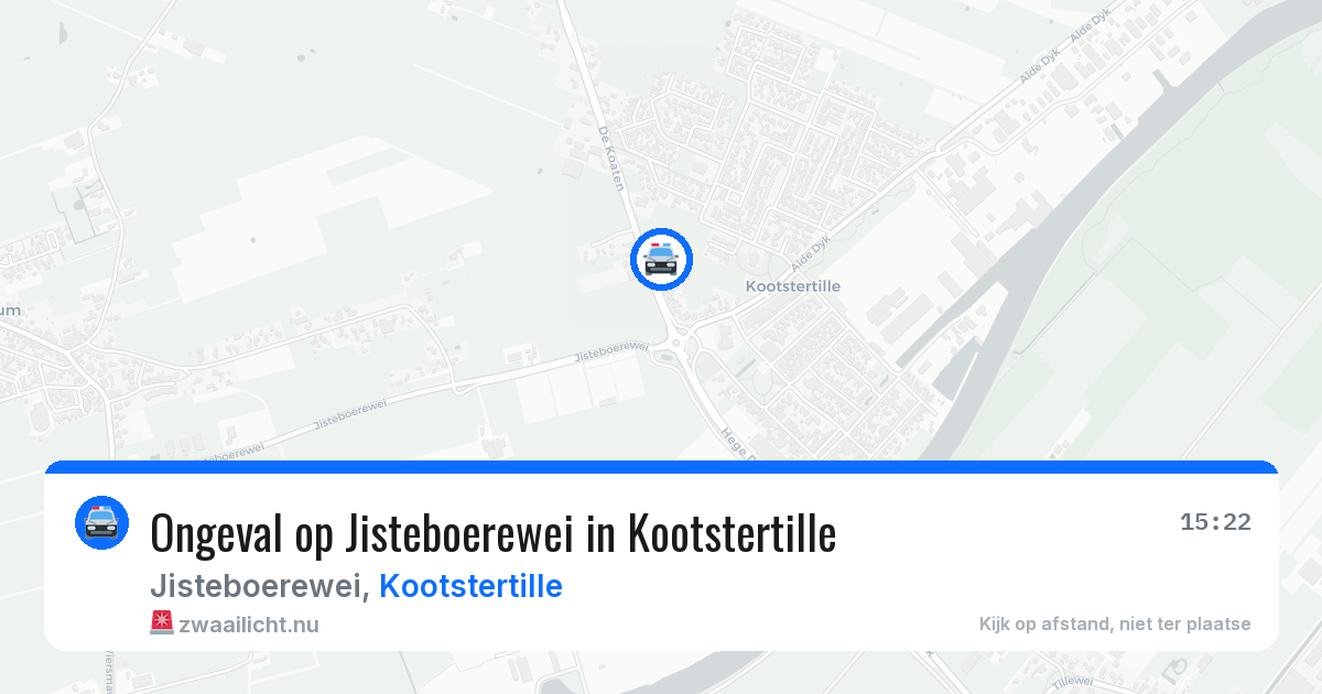 Ongeval op Jisteboerewei in Kootstertille — 27 jun 2026