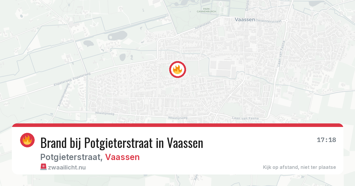 Brand bij Potgieterstraat in Vaassen — 20 mrt 2026