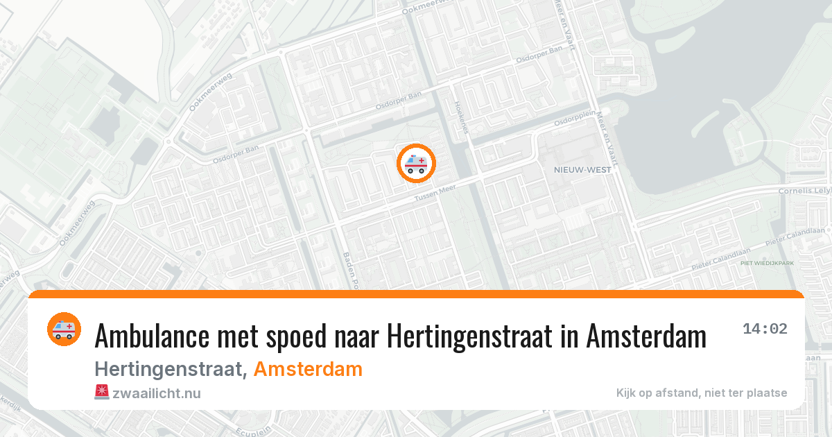 Ambulance met spoed naar Hertingenstraat in Amsterdam — 17 jul 2026