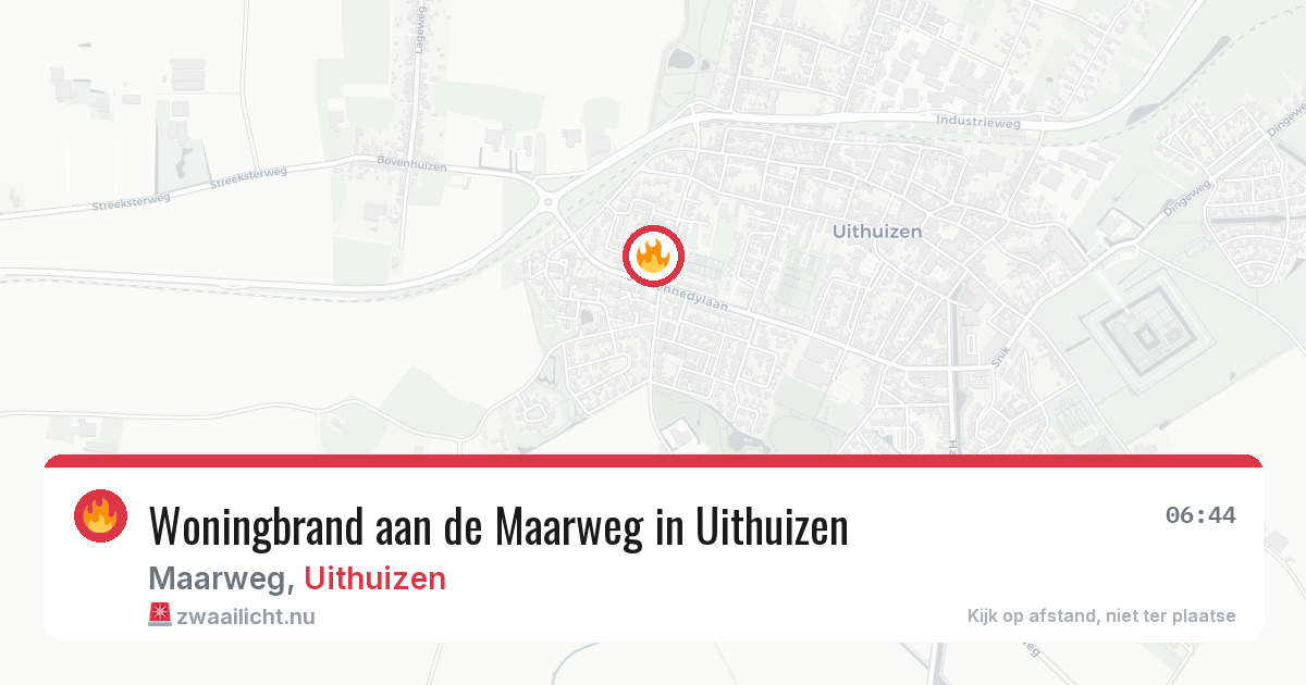 Woningbrand aan de Maarweg in Uithuizen — 17 apr 2026