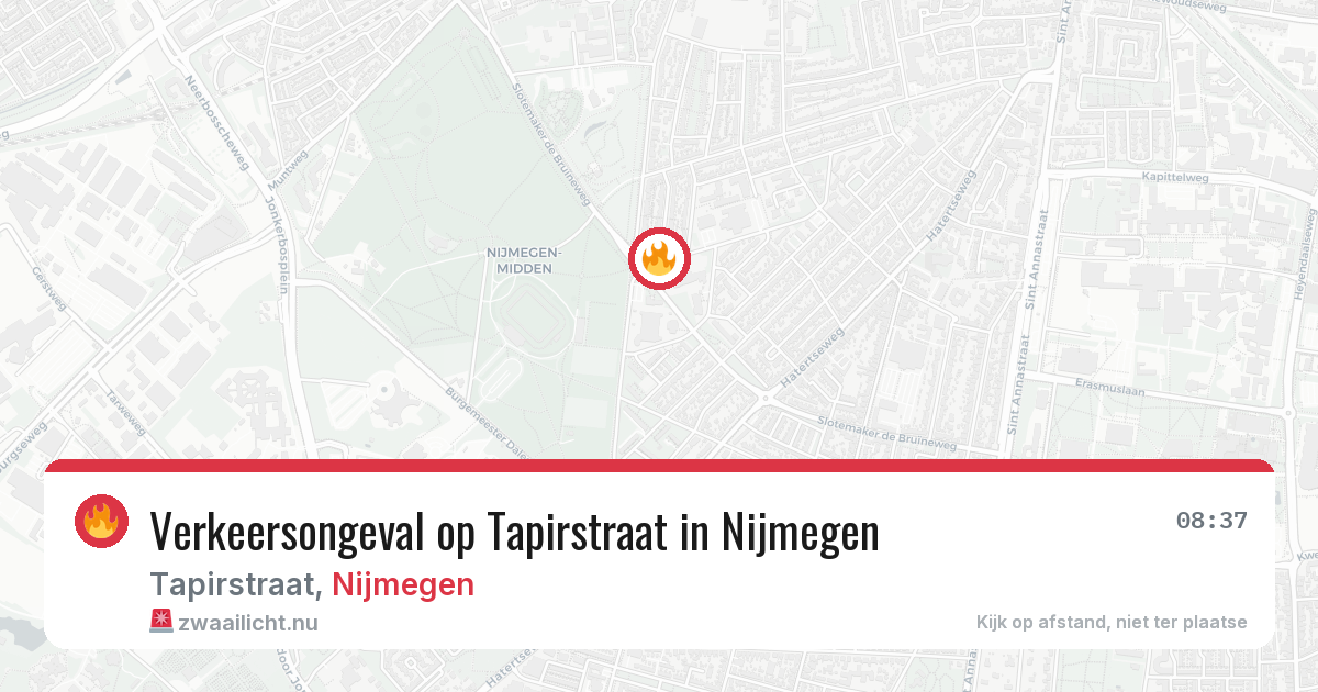 Verkeersongeval op Tapirstraat in Nijmegen — 10 mrt 2026