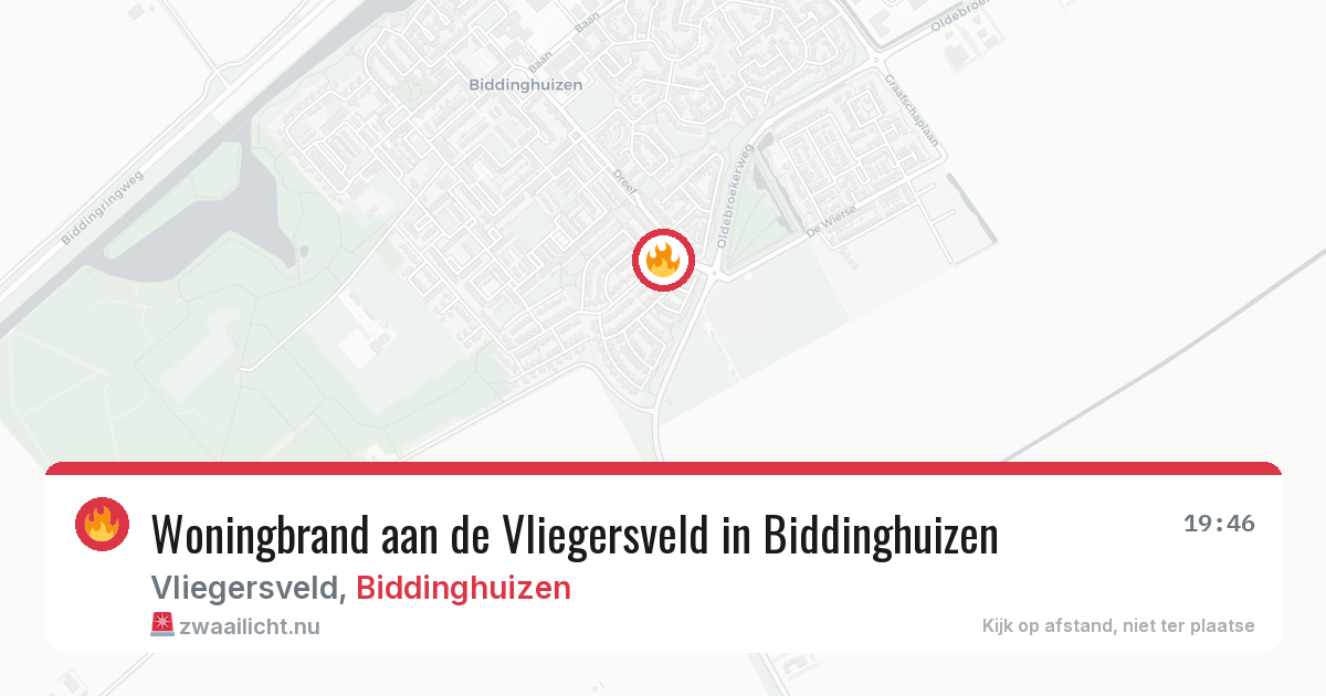 Woningbrand aan de Vliegersveld in Biddinghuizen — 23 apr 2026
