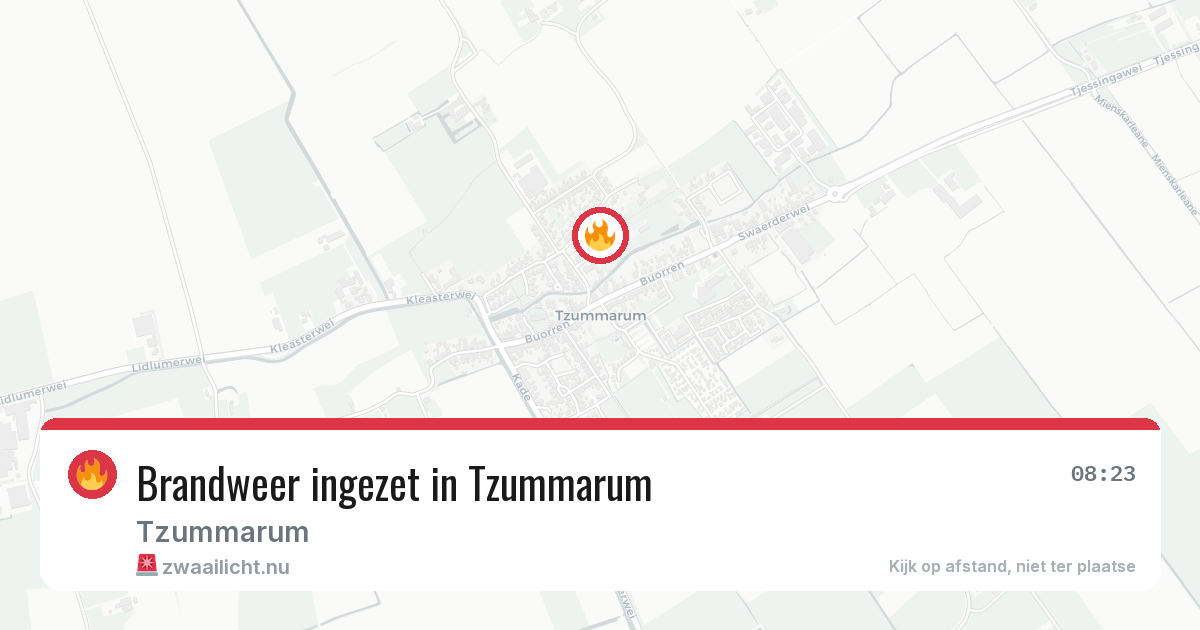 Brandweer ingezet in Tzummarum — 29 mei 2026 | 🚨 Zwaailicht.nu
