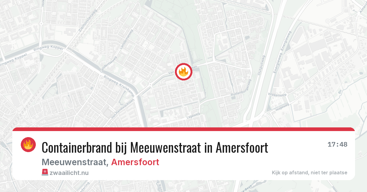Containerbrand bij Meeuwenstraat in Amersfoort — 22 jul 2026