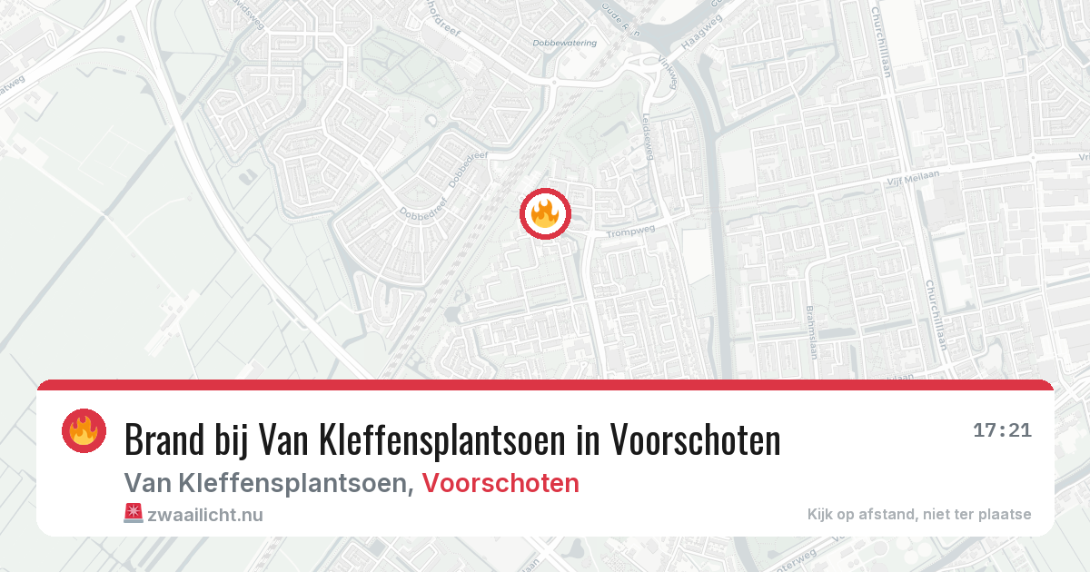 Brand bij Van Kleffensplantsoen in Voorschoten — 8 mei 2026