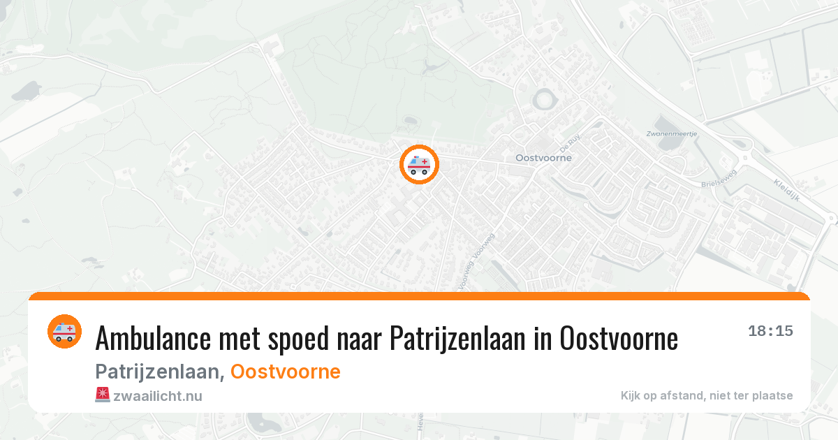Ambulance met spoed naar Patrijzenlaan in Oostvoorne — 18 mrt 2026