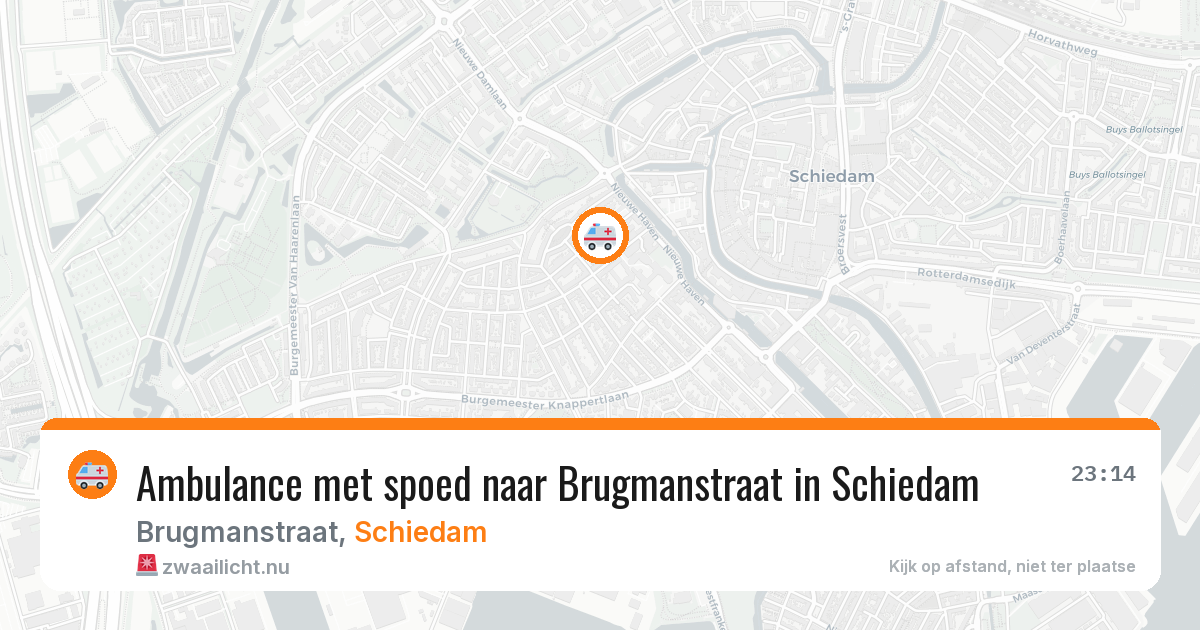 Ambulance met spoed naar Brugmanstraat in Schiedam — 28 mei 2026