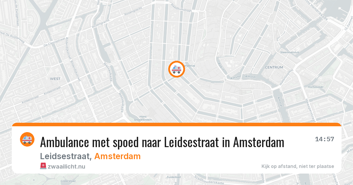 Ambulance met spoed naar Leidsestraat in Amsterdam — 13 mei 2026