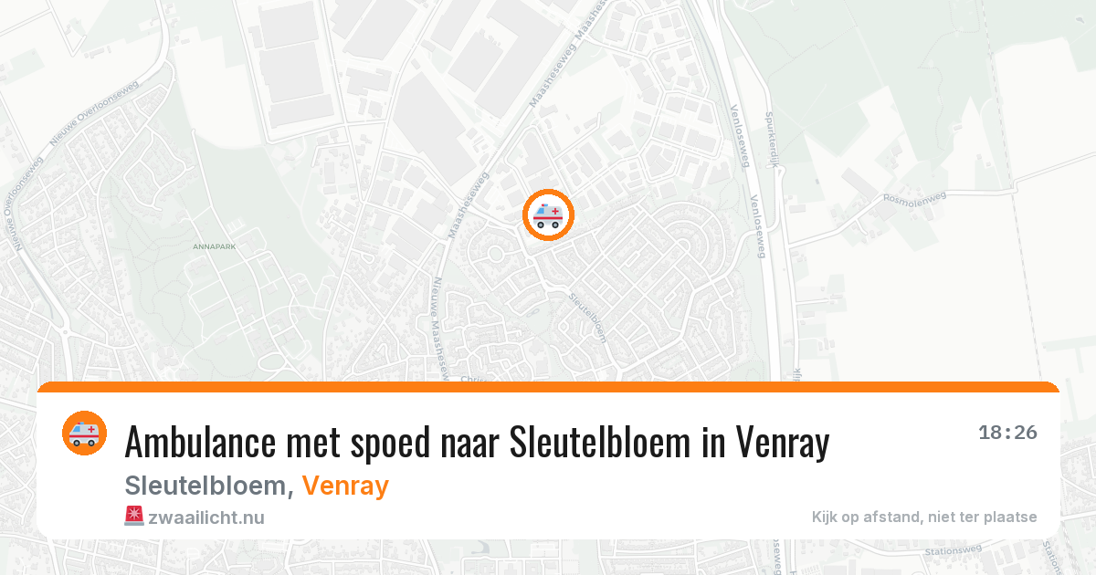 Ambulance met spoed naar Sleutelbloem in Venray — 21 mei 2026