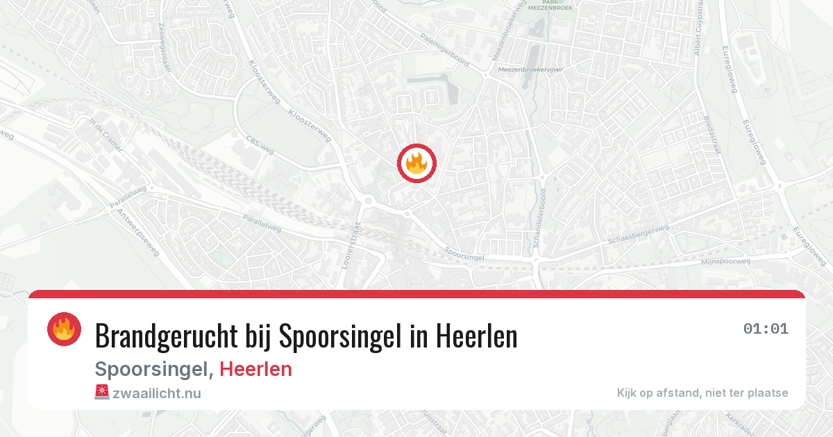 Brandgerucht bij Spoorsingel in Heerlen — 26 mei 2026