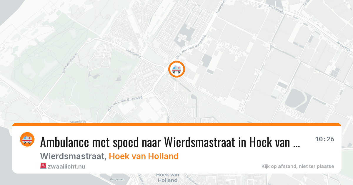 Ambulance met spoed naar Wierdsmastraat in Hoek van Holland — 17 mrt 2026