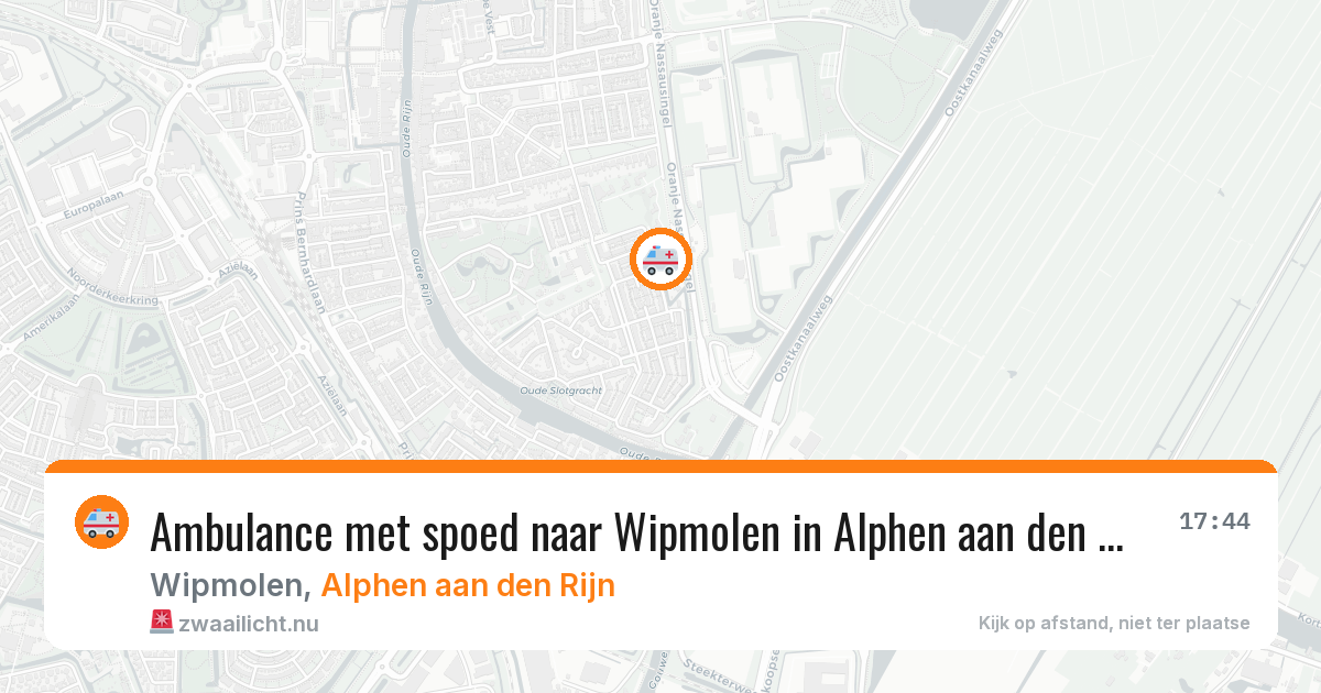 Ambulance met spoed naar Wipmolen in Alphen aan den Rijn — 16 jan 2026