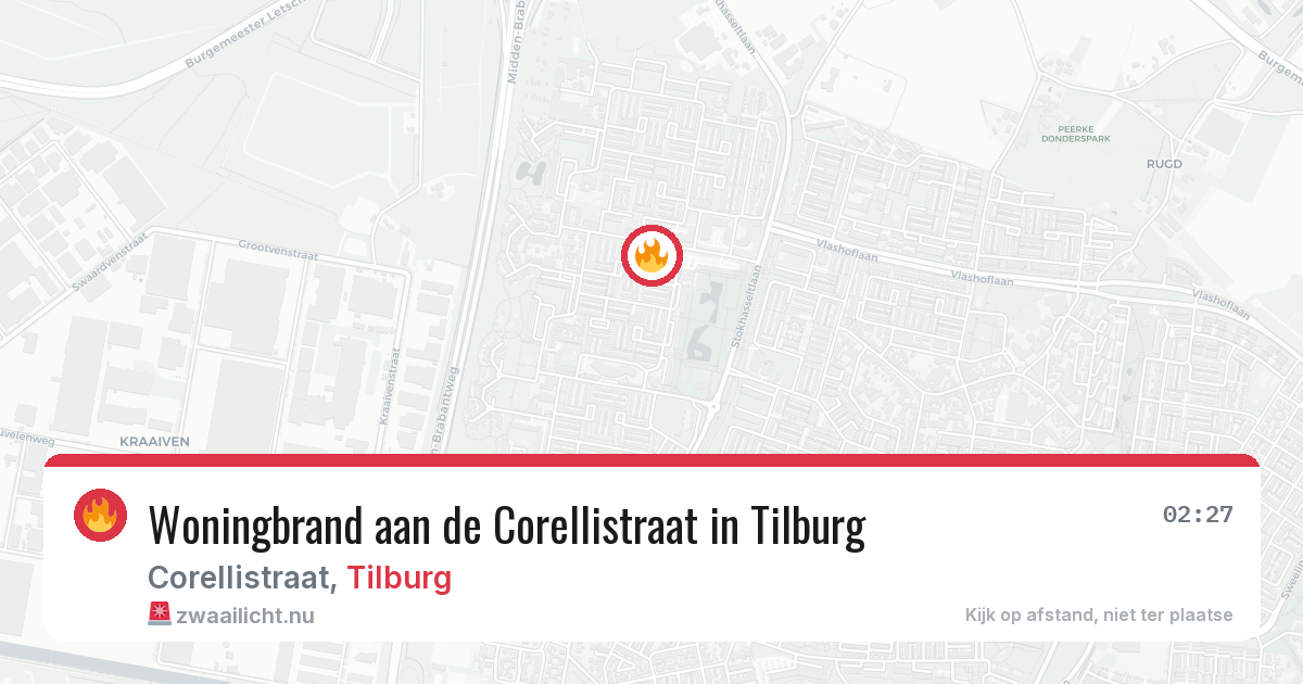 Woningbrand aan de Corellistraat in Tilburg — 21 mei 2026