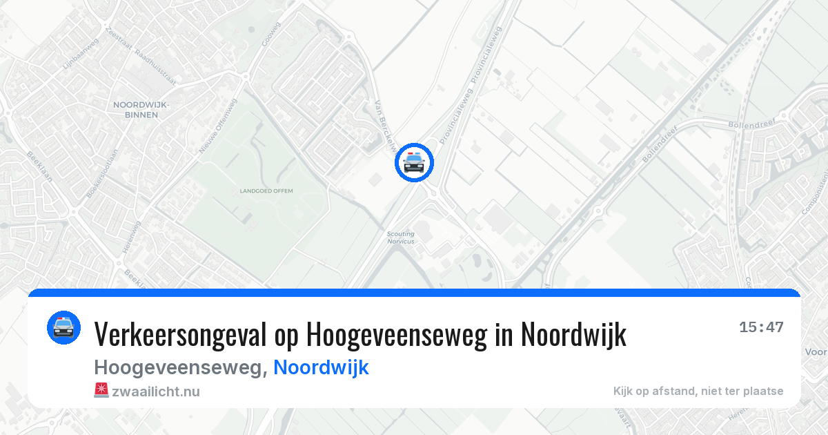Verkeersongeval op Hoogeveenseweg in Noordwijk — 23 jul 2026