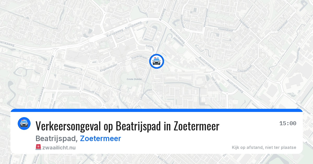 Verkeersongeval op Beatrijspad in Zoetermeer — 18 mrt 2026