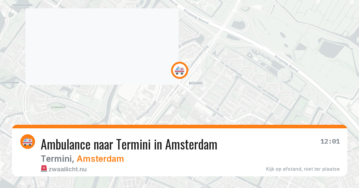Ambulance naar Termini in Amsterdam — 10 jul 2026
