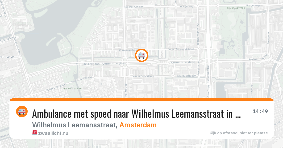 Ambulance met spoed naar Wilhelmus Leemansstraat in Amsterdam — 16 jul 2026